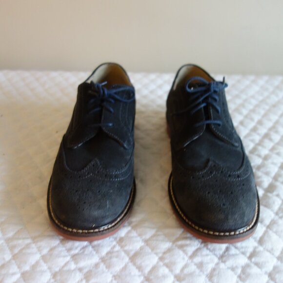 J CREW CREWCUTS Navy Blue Suede Oxford Shoes – Boys Sz 3 - Picture 3 of 8